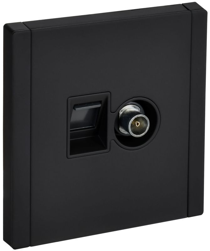 Розетка 2-м TV+RJ45 кат.5E FORTE&PIANO FP136M черн. IEK FP-AK20-1-M-K02