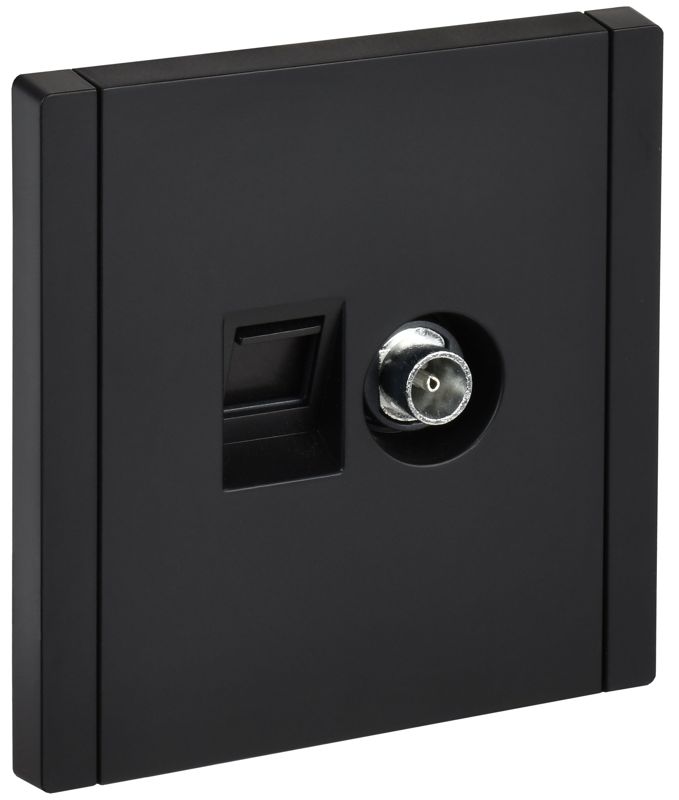 Розетка 2-м TV+RJ45 кат.6 FORTE&PIANO FP137 черн. IEK FP-AK20-2-K02