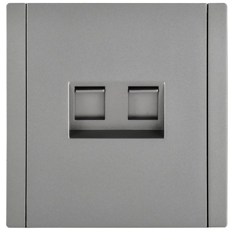 Розетка 2-м RJ11+RJ45 кат.5E FORTE&PIANO FP535 сталь IEK FP-KT20-O-1-K46