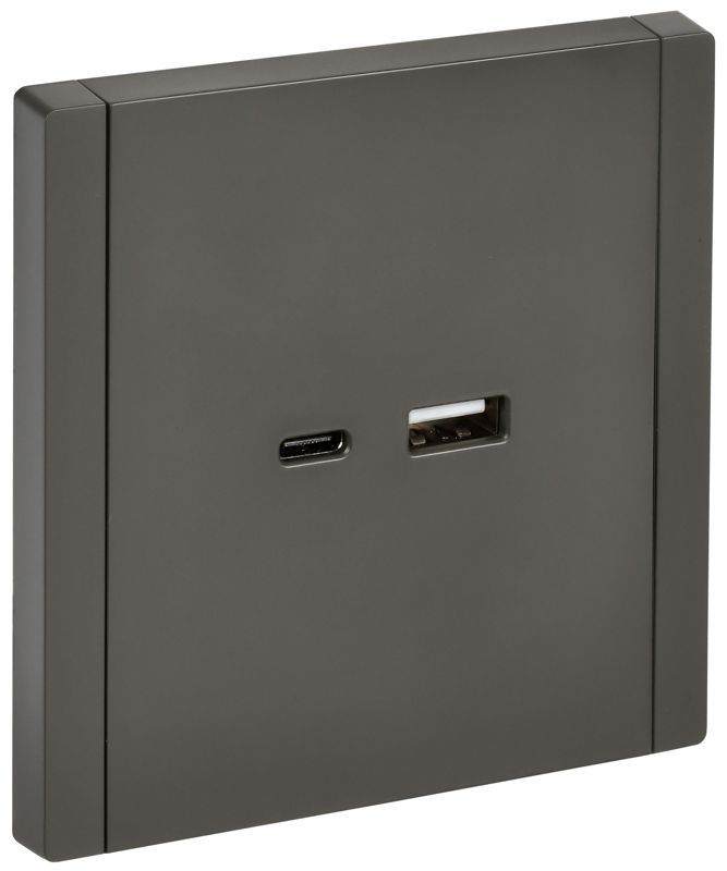 Розетка FORTE&PIANO USB A+C 18Вт FP351 сер. IEK FP-U22-018-K03