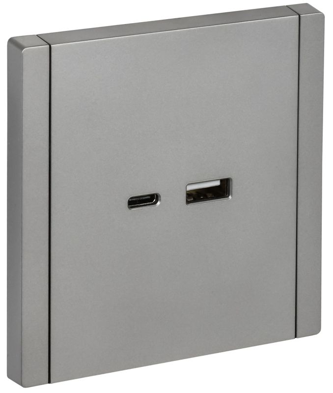 Розетка USB A+C сталь FORTE&PIANO 18Вт FP551 IEK FP-U22-018-K46