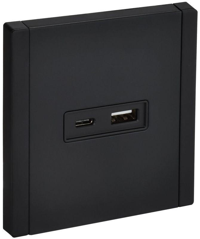 Розетка FORTE&PIANO FP151M USB A+C 18Вт черн. IEK FP-U22-018-M-K02