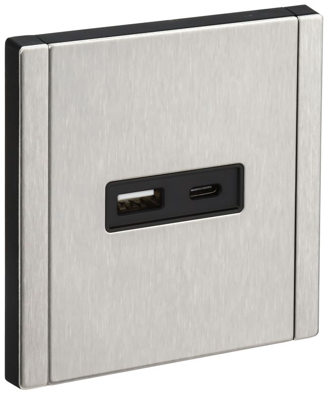 Розетка FORTE&PIANO FP750M USB A+C 3.1А никель IEK FP-U22-D31-M-K50