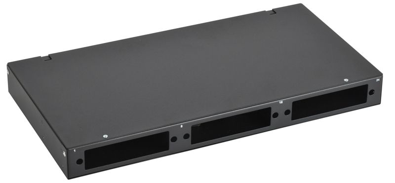 Кросс оптический 1U укомпл. 24 LC duplex (OM3) черн. ITK IND-FOBX24-1U-24LCUD03