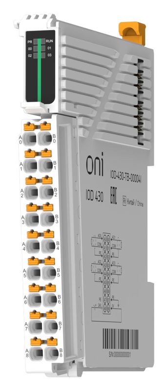Модуль аналогового вывода IOD 430 4 токовых сигнала ONI IOD-430-TB-00004I Модуль аналогового вывода IOD 430 4 токовых сигнала ONI IOD-430-TB-00004I