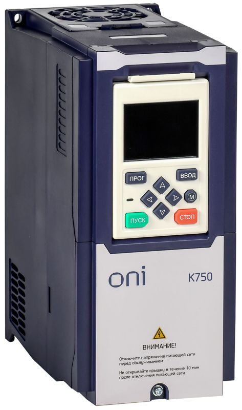 Преобразователь частоты K750 380В 3Ф 4-5.5кВт 9.4-13А встр. торм. ONI K750-33-455NTM