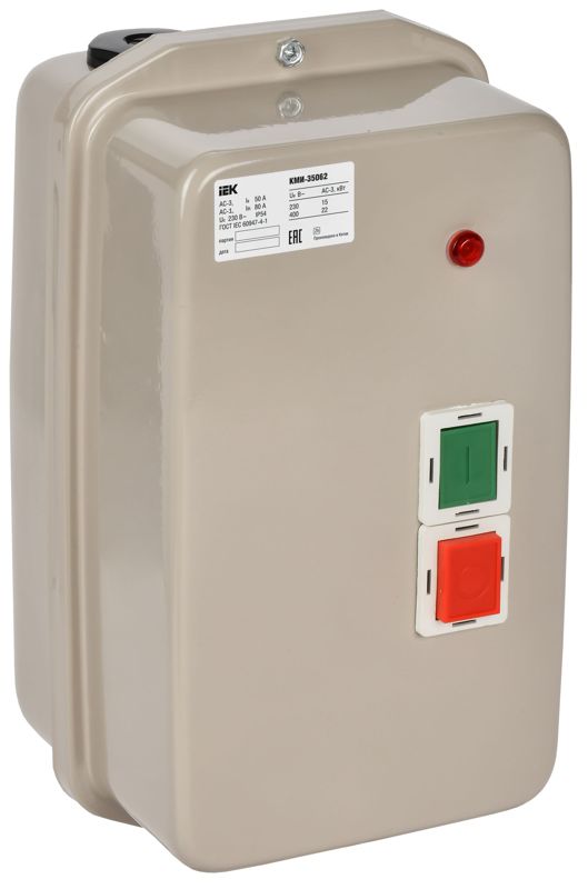 Контактор КМИ-35062 50А с индик. Ue=230В/АС3 IP54 KARAT IEK KKM36-050-I-220-00