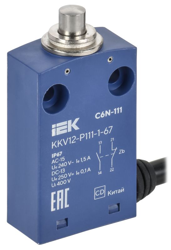 Выключатель концевой C6N-111 IP67 толкатель IEK KKV12-P111-1-67