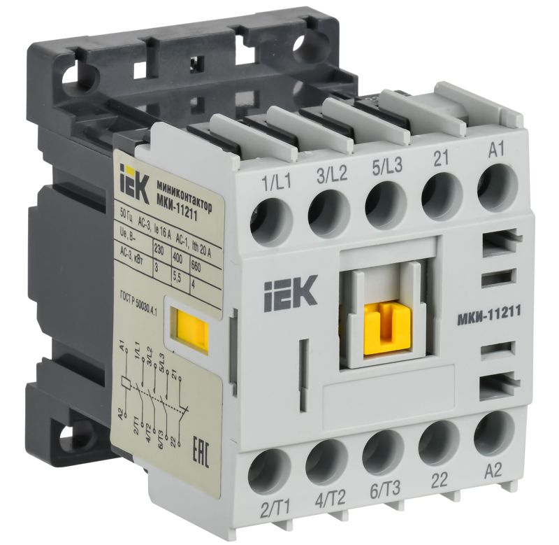 Миниконтактор МКИ-11211 12А 400В/АС3 1Н3 KARAT IEK KMM11-012-400-01