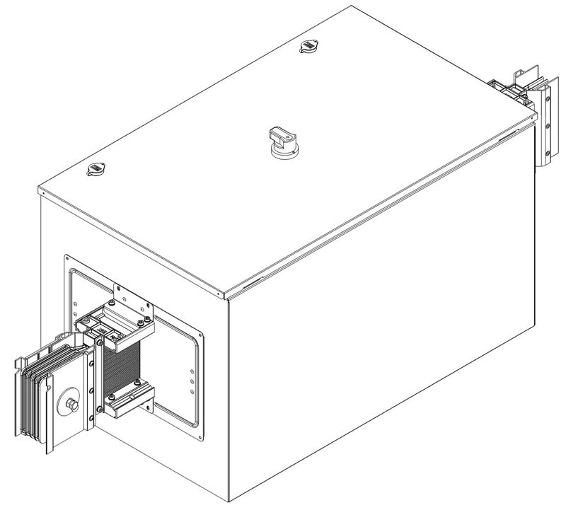 Секция центральная разрыва линии 630А Cu 3L+N+1/2PE IP55 транспортировочная IEK LB-0630C5-35-F-GG
