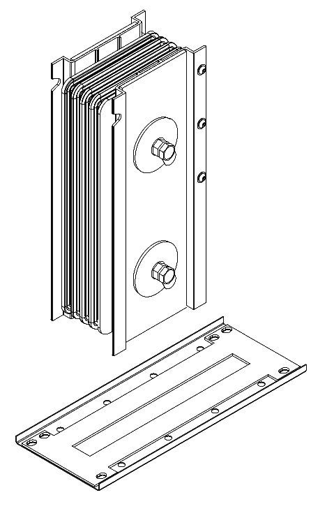 Блок соединительный для КОМ Bolt on 1000А Al 3L+N+1/2PE НК IP55 IEK LB-1000A5-25-D-JB