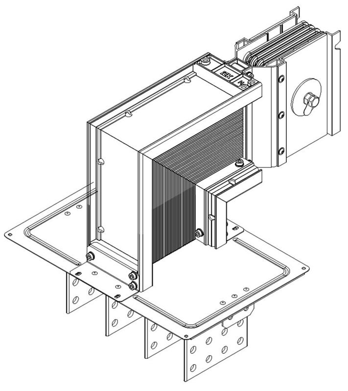 Секция фланцевая вниз Тип2 1000А Al 3L+N+1/2PE НК IP55 тран. IEK LB-1000A5-25-F-FD2