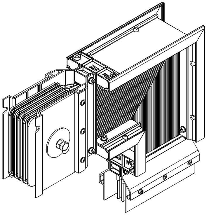 Секция угловая вниз н/2 1600А Cu 3L+N+PER IP55 тран. IEK LB-1600C4-35-F-LDF