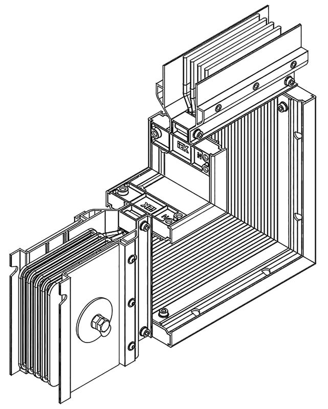 Секция угловая вверх н/уг. 5000А Al 3L+N+PER НК IP55 тран. IEK LB-5000A4-25-F-LUG