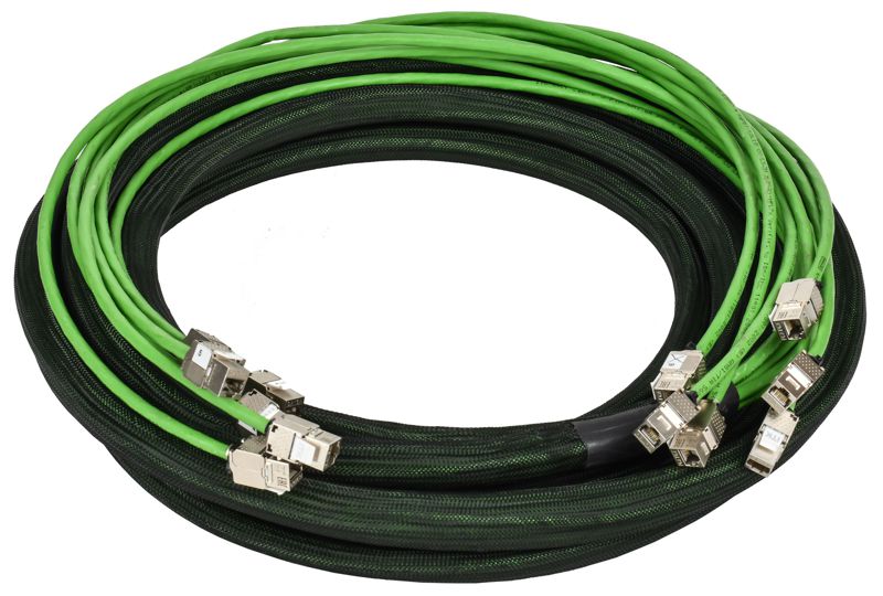 Сборка кабельная 6хRJ45-6хRJ45 модуль- модуль кат.6A U/UTP 9м ITK LCA-C6AU-KJ-009