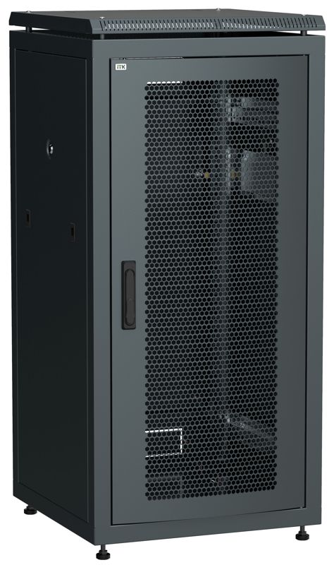 ITK LINEA N Шкаф сетевой 19" 18U 600х600мм перфорированная передняя дверь черный (LN05-18U66-P)