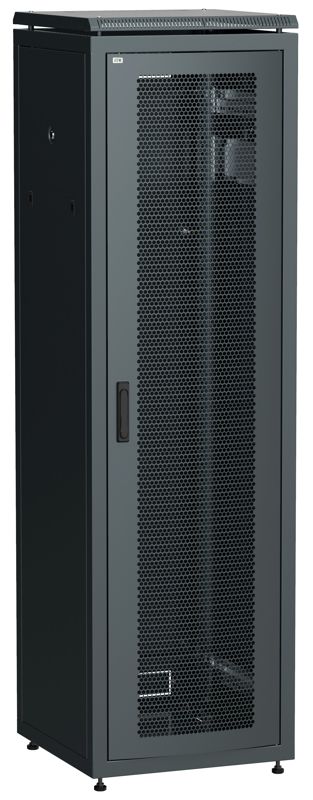 Шкаф сетевой LINEA N 19дюйм 42U 600х600мм перфорир. передн. дверь черн. ITK LN05-42U66-P