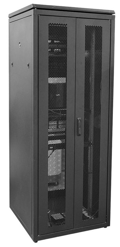 Шкаф напольный LINEA N 45U 800х800мм дверь передн. перфорир.; задн. распашная перфорир. RAL9005 черн. ITK LN05-45U88-P2P-SBZ