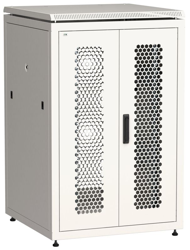 Шкаф сетевой LINEA N 24U 800х800мм распашная перфорир. передн. дверь; задн. перфорир. сер ITK LN35-24U88-2PP