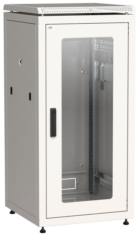 Шкаф сетевой 19дюйм LINEA N 28U 600х800мм стекл. передн. дверь сер. ITK LN35-28U68-G