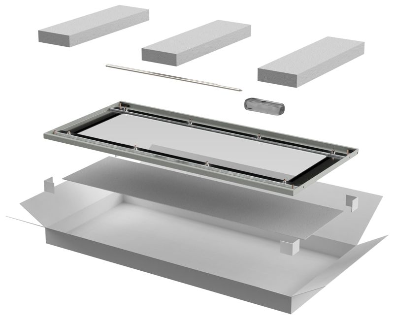 Дверь для шкафа LINEA N 28U 800мм стеклян. сер. ITK LN35-28U8X-DR