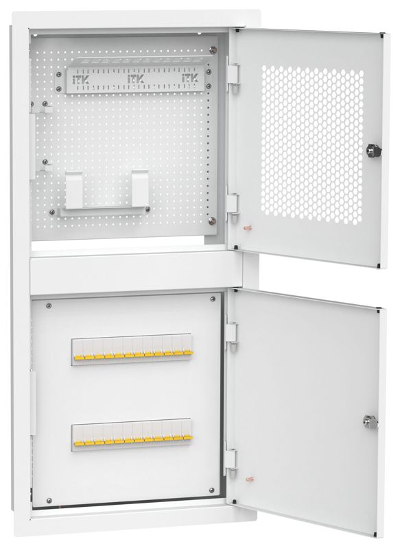 Шкаф встраиваемый двухсек. 1 ком. 400х850мм дверь метал. бел. LINEA R ITK LR16-4H81-M-FR1