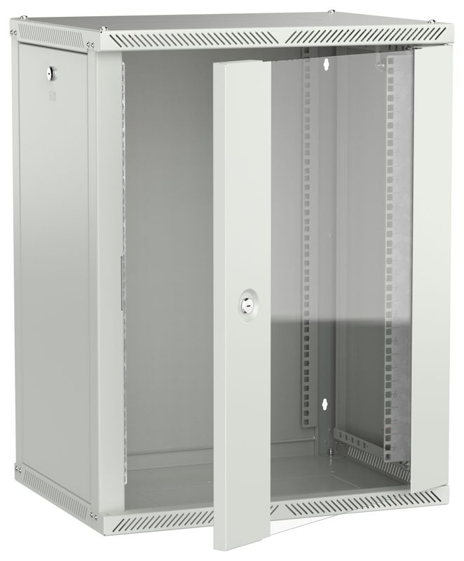 Шкаф LINEA W 2.0 15U 600х450мм дверь стеклян. сер. ITK LWR3-15U64-GF-2