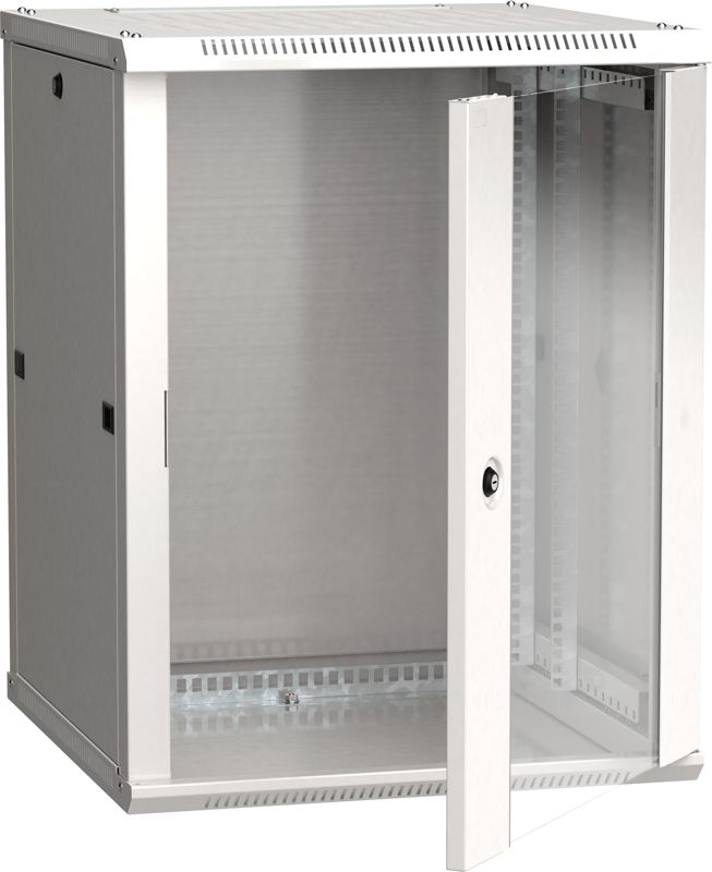 Шкаф 19дюйм LINEA W 15U 600х600мм стекл. дверь RAL7035 ITK LWR3-15U66-GF