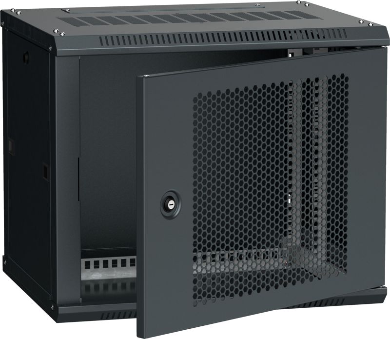 Шкаф LINEA W 9U 600х450мм перфорир. дверь RAL9005 ITK LWR5-09U64-PF