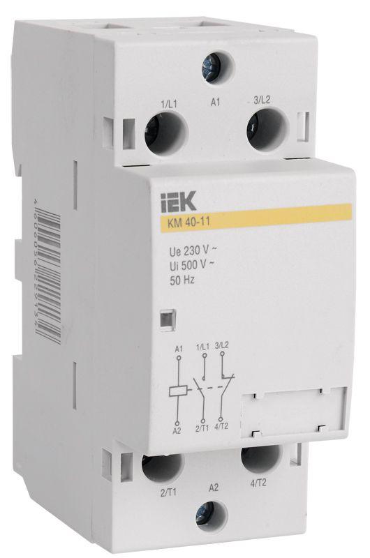 Контактор модульный КМ40-11 40А/2п 1з AC IEK MKK10-40-11