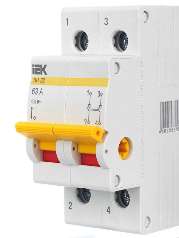 Выключатель нагрузки (мини-рубильник) 2п 63А ВН-32 KARAT IEK MNV10-2-063