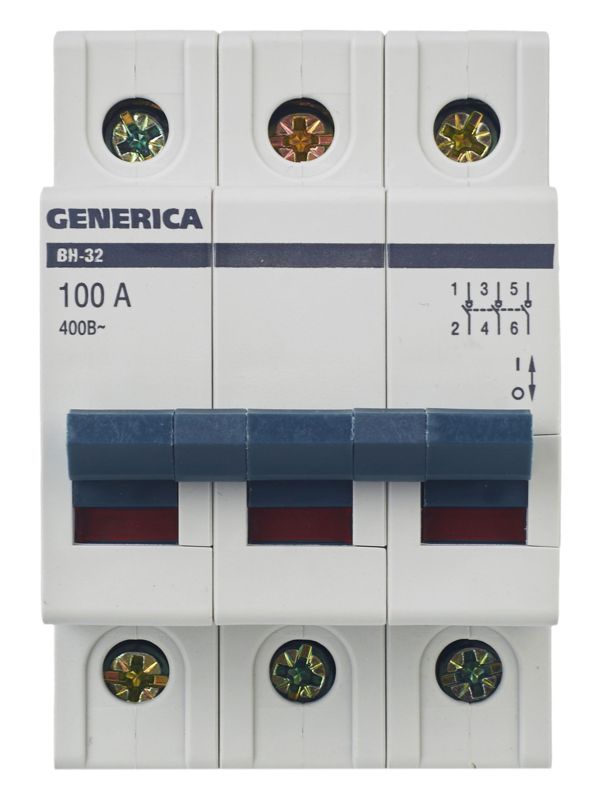 Выключатель нагрузки (мини-рубильник) 3п 100А ВН-32 GENERICA MNV15-3-100