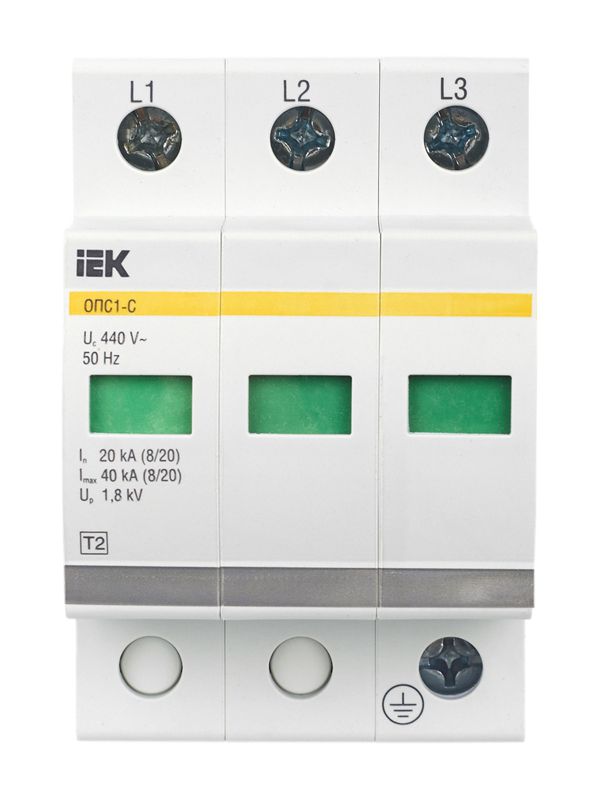 Ограничитель перенапряжения ОПС1-C 3P KARAT IEK MOP20-3-C