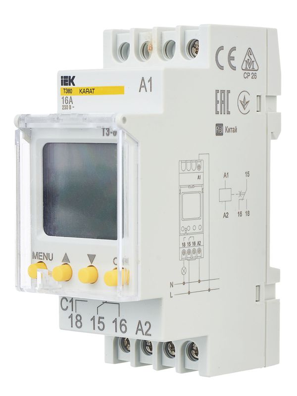 Таймер цифровой ТЭ80 16А 230В на DIN-рейку KARAT IEK MTA10-16-080