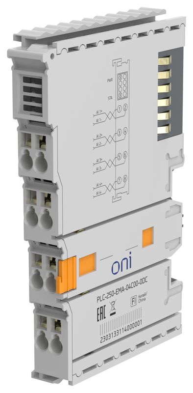 Модуль аналогового ввода 4 канальный (0-20/4-20 мА) для ПЛК CDS ПЛК 250 ONI PLC-250-EMA-04C00-0DC