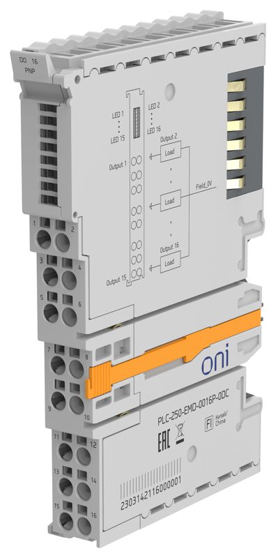 Модуль дискретного вывода 16 канальный тип PNP для ПЛК CDS ПЛК 250 ONI PLC-250-EMD-0016P-0DC