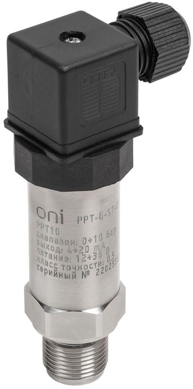 Преобразователь давления PPT10 0.5% 0-10Бар 4-20мА G1/2 DIN43650 ONI PPT-G-ST-010-4-20-2-2