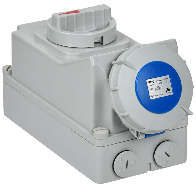 Розетка с мех. блокировкой 32А-6ч 220В 2P+PE ССИ-823 IP67 IEK PSR11-032-3-5-67