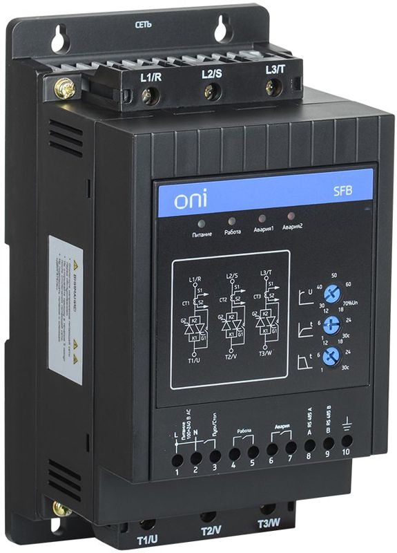 Устройства плавного пуска УПП SFB 3Ф 380В 11кВт 22A Uупр 24В Modbus с выкл. ONI SFB-33-11-E-11
