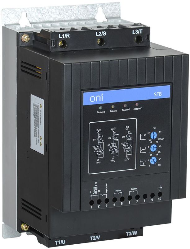 Устройства плавного пуска УПП SFB 3Ф 380В 18кВт 37A Uупр 110-220В Modbus с выкл. ONI SFB-33-18-A-11