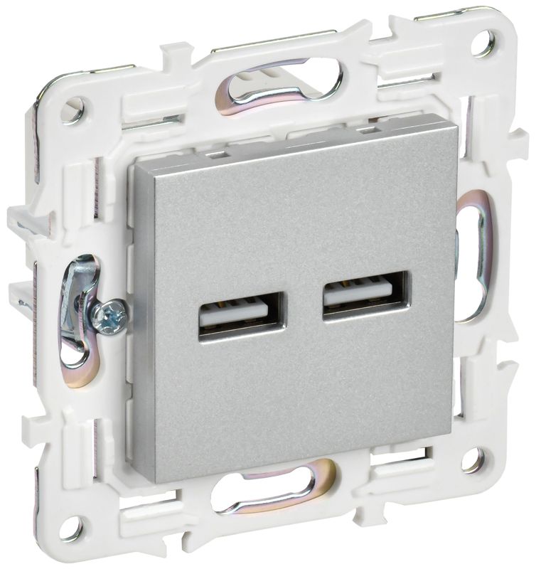 Розетка USB A+A 3.1А SKANDY SK-R15S серебр. IEK SK-U21-D31-K23