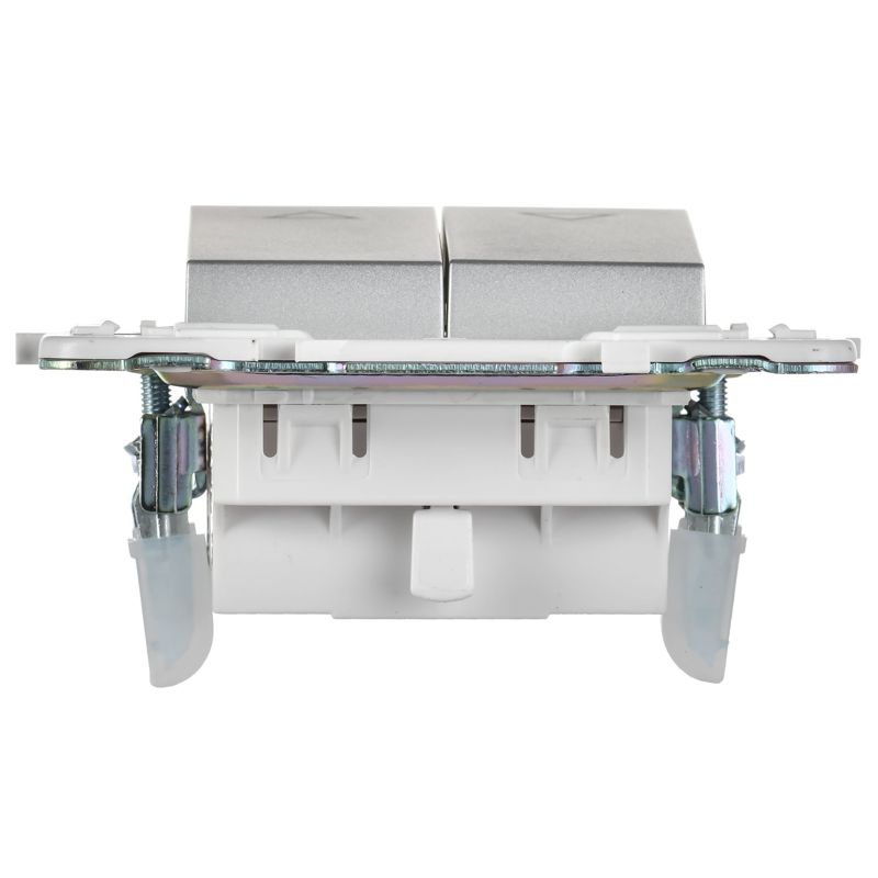 Выключатель жалюзи SKANDY 10А SK-V12S серебр. IEK SK-V15-0-10-K23