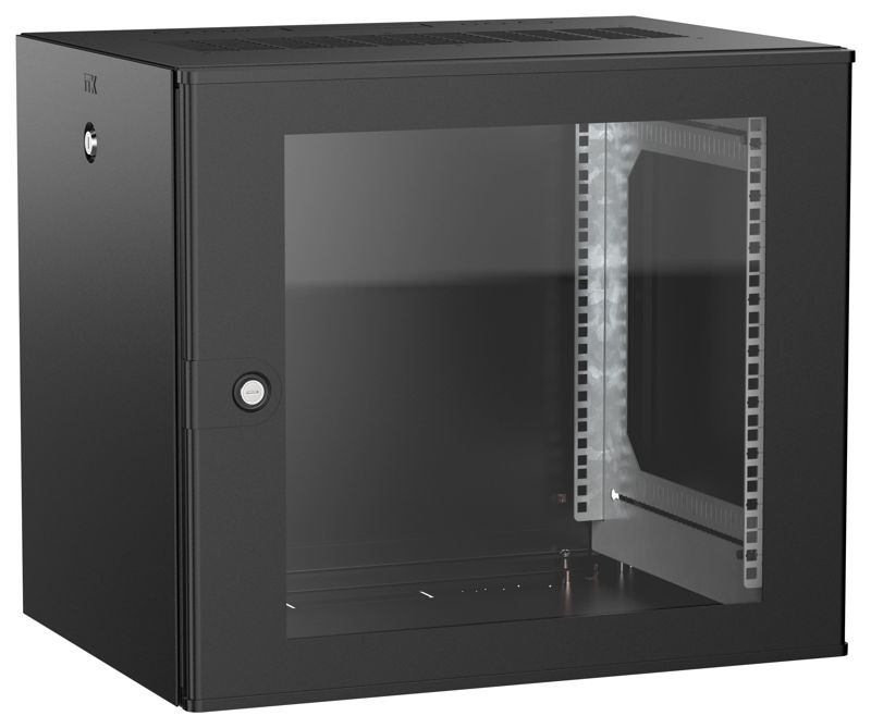 Дверь UNITBOX W 9U 600х450мм стеклян. черн. ITK UBW05-09U64-G