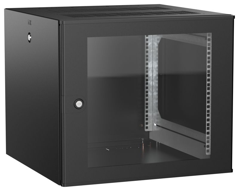 Дверь UNITBOX W 9U 600х600мм стеклян. черн. ITK UBW05-09U66-G