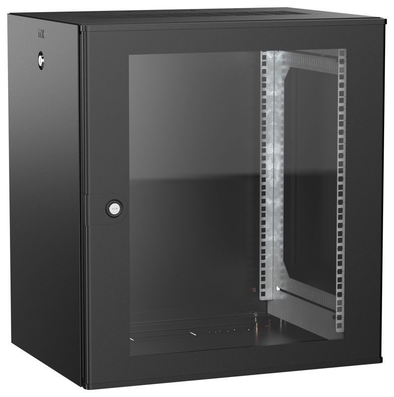 Дверь UNITBOX W 12U 600х450мм стеклян. черн. ITK UBW05-12U64-G