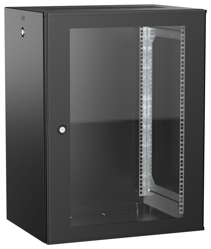 Дверь UNITBOX W 15U 600х450мм стеклян. черн. ITK UBW05-15U64-G