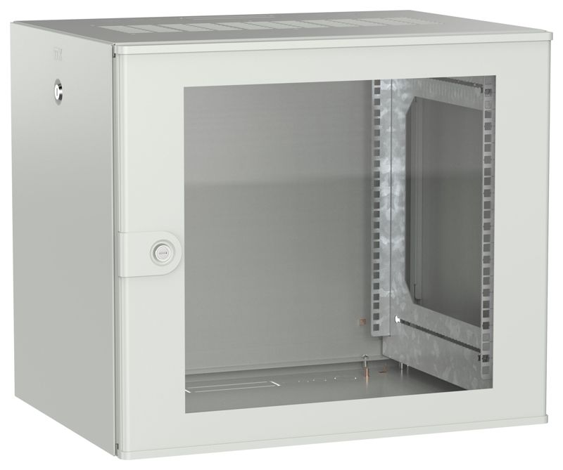Дверь UNITBOX W 9U 600х450мм стеклян. сер. ITK UBW35-09U64-G