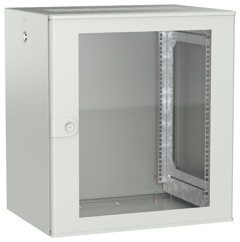 Дверь UNITBOX W 12U 600х450мм стеклян. сер. ITK UBW35-12U64-G