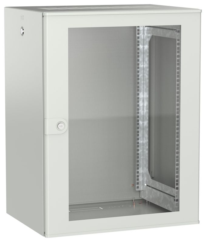 Дверь UNITBOX W 15U 600х450мм стеклян. сер. ITK UBW35-15U64-G