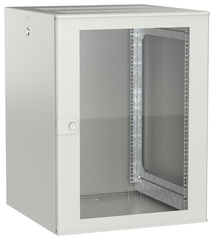 Дверь UNITBOX W 15U 600х600мм стеклян. сер. ITK UBW35-15U66-G